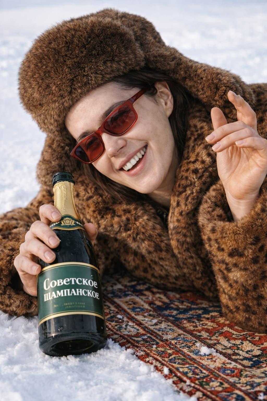 На ковре в снегу по фото нейросеть